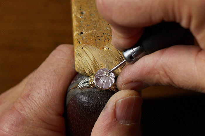 hand-set caviar forever gemstones artisan craftsmanship melon-cut jewelry