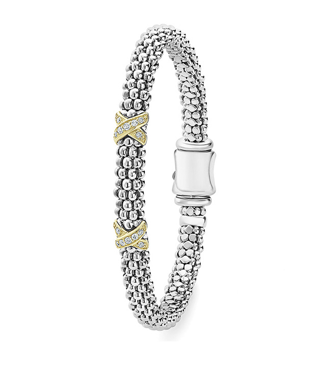 LAGOS Caviar Lux Diamond X station bracelet