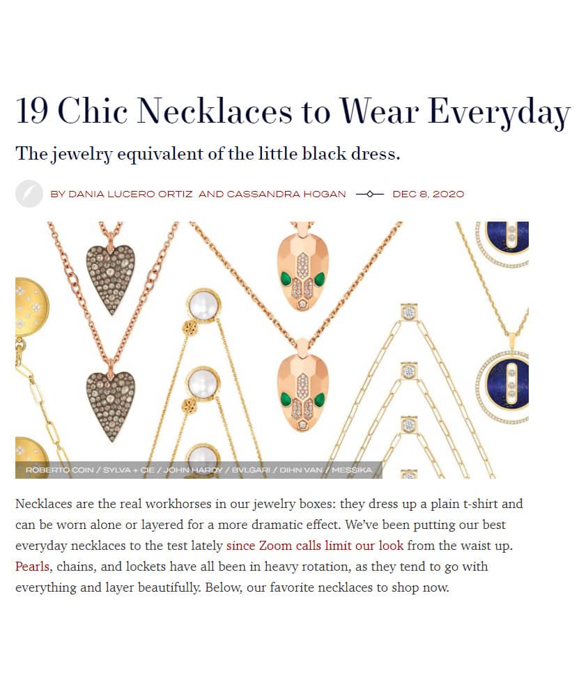 Screenshot of webpage 19 Chic Necklaces to Wear Everyday